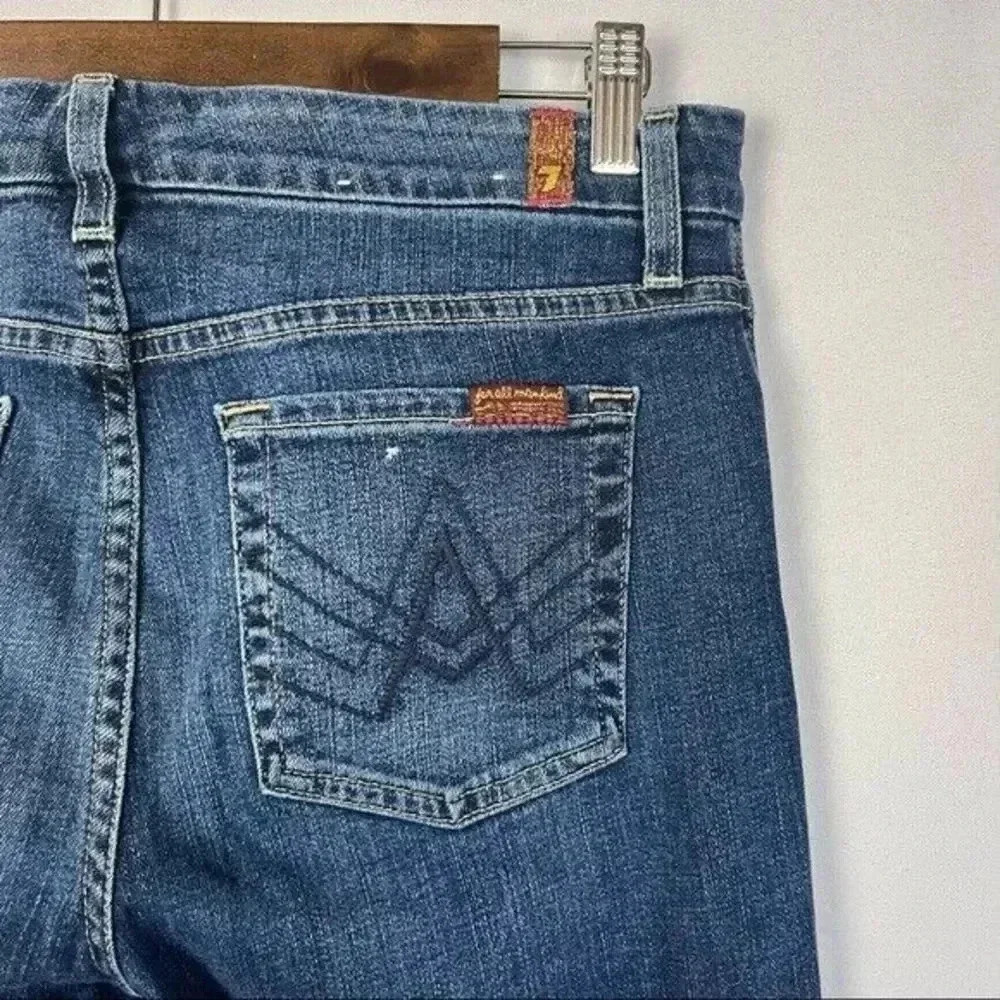 7 For All Mankind Dark Wash A Pocket Flare Leg Jeans 29 - Picture 4 of 6